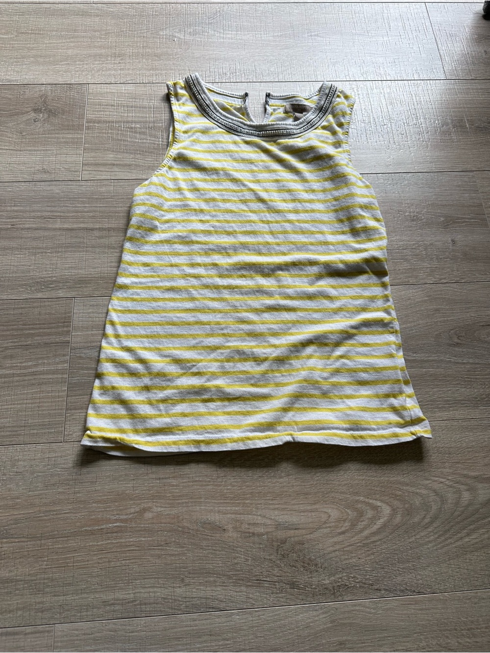 Striped Yellow & White Tank Top